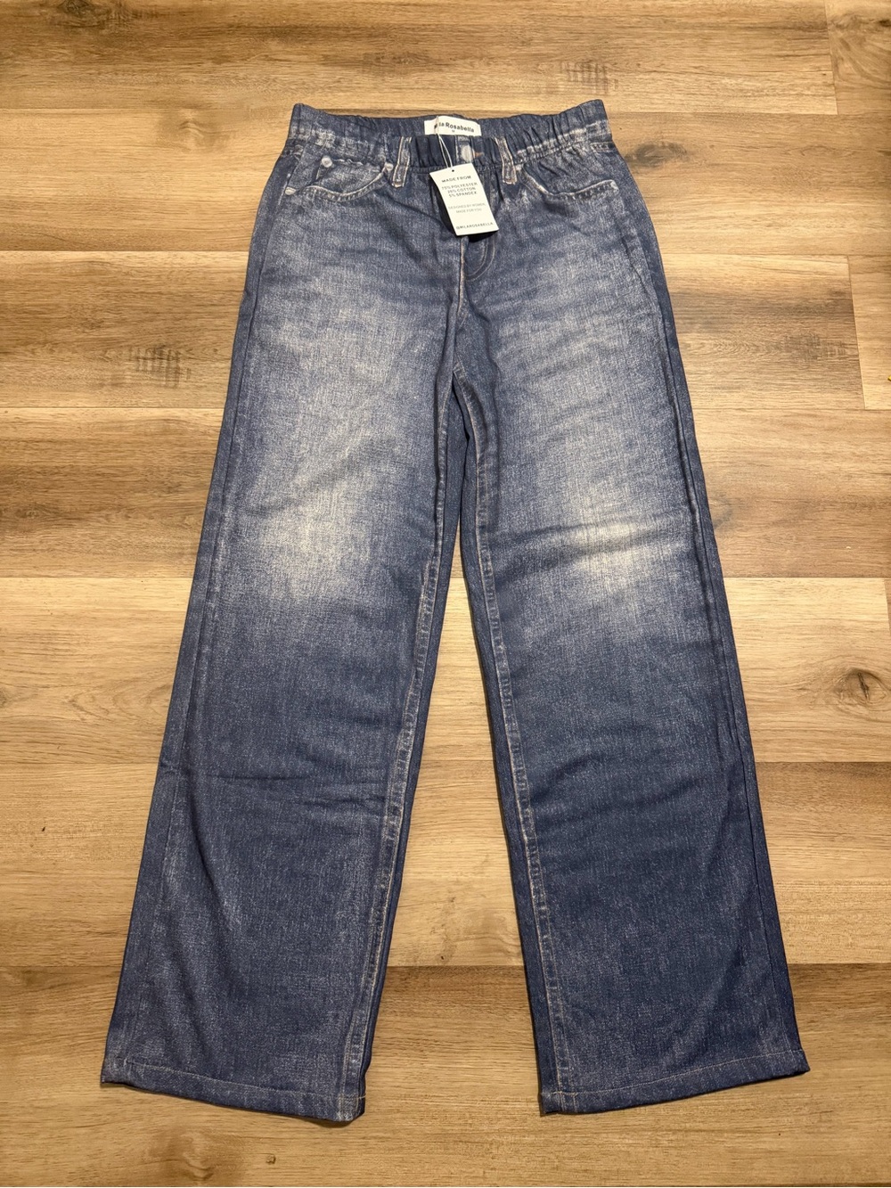 NWT Mila Rosabella Denim Printed Sweatpants Jeans Medium